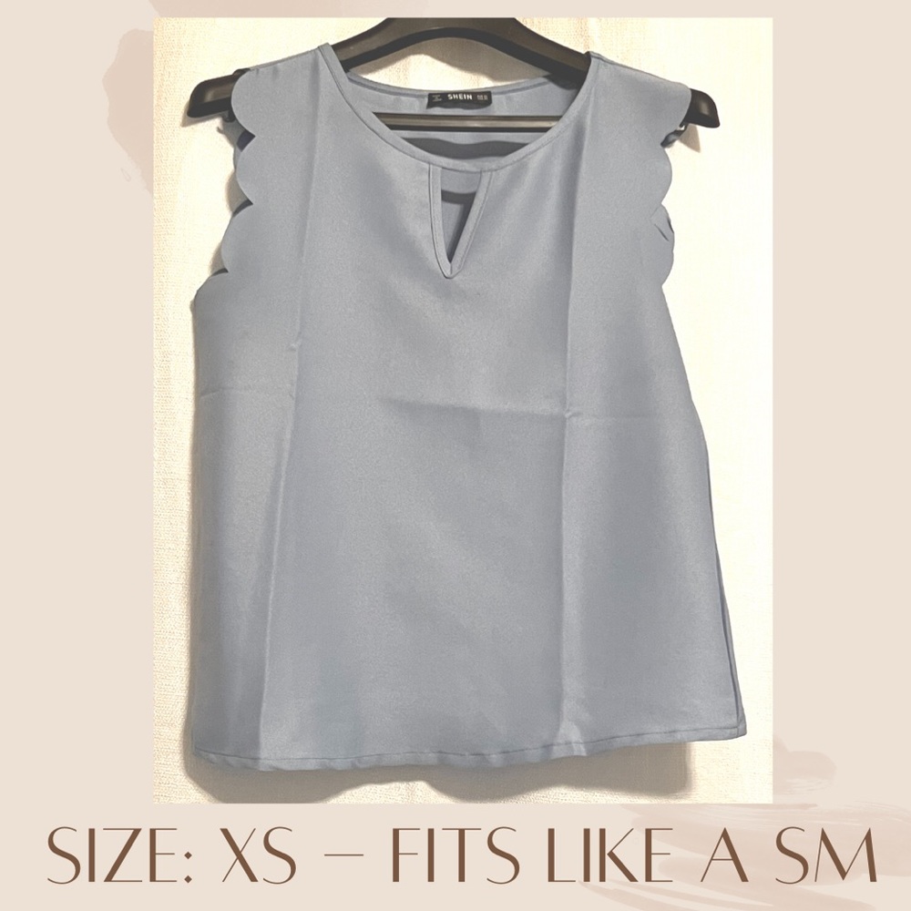 Blue soft tank top - XS - fits like a S - top work business and work or dinner